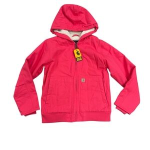 NWT Carhartt Raspberry Pink Sherpa-Lined Jacket coat Girls size 14 Large